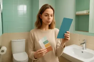 Come scegliere i colori per arredare un bagno piccolo? Accorgimenti cromatici che ampliano lo spazio visivo