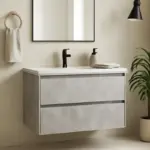 Mobile bagno con effetto cemento: perché questa finitura è la preferita dai designer