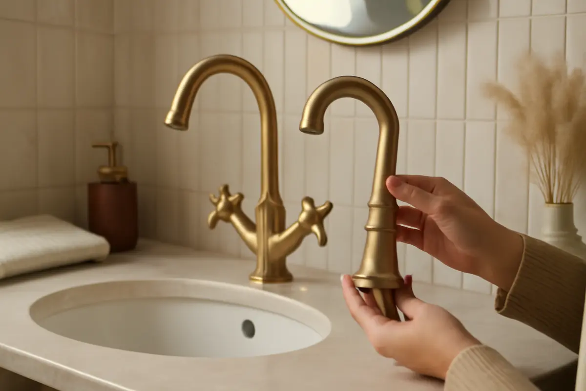 Come scegliere la rubinetteria color ottone per il bagno? Dettagli che aggiungono carattere senza eccessi