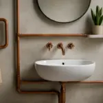 Tubi rame a vista in bagno: quando diventano un elemento di arredo di tendenza e non solo tecnica