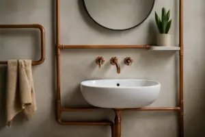 Tubi rame a vista in bagno: quando diventano un elemento di arredo di tendenza e non solo tecnica
