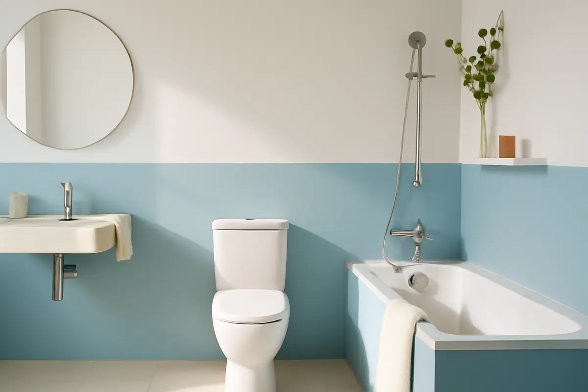 Il bagno bicolore va di moda? Strategie cromatiche semplici che moltiplicano la luminosità