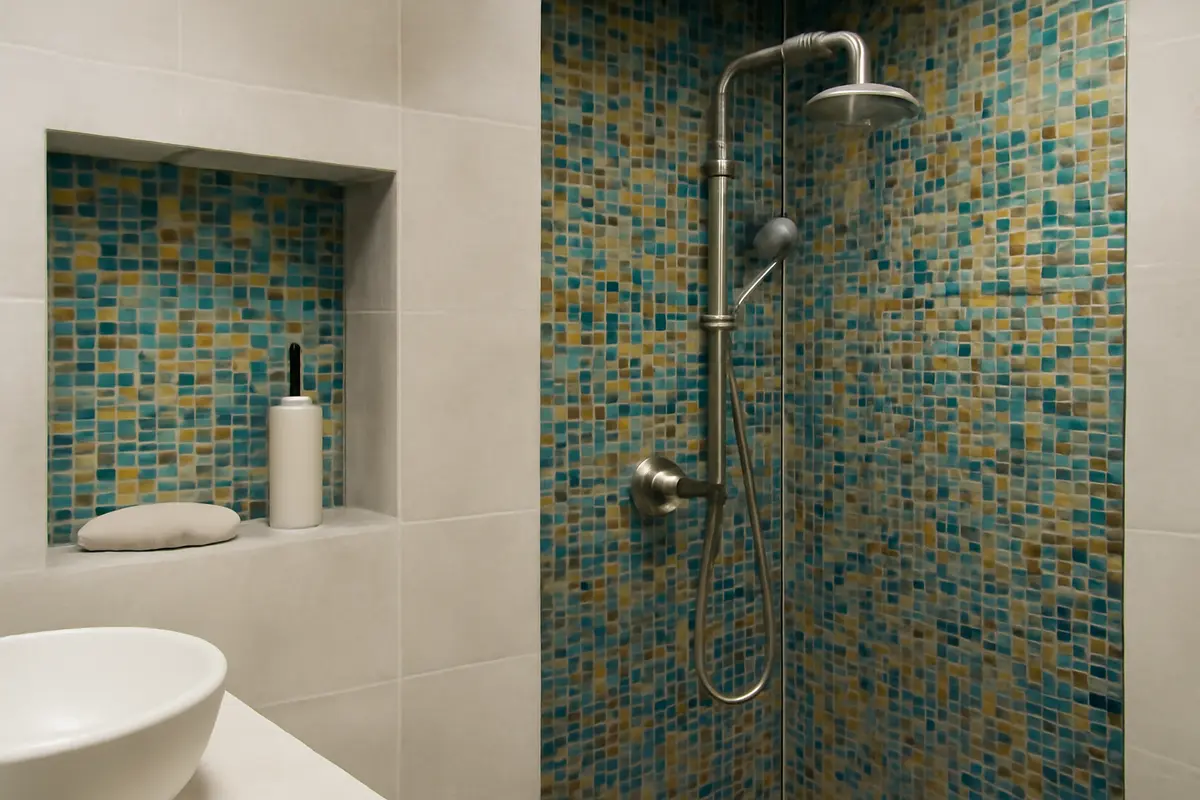 Mosaico in bagno: il dettaglio artistico che valorizza nicchie e zone doccia