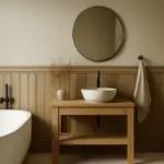 Boiserie e perline in bagno: la finitura che rende accogliente anche uno spazio moderno