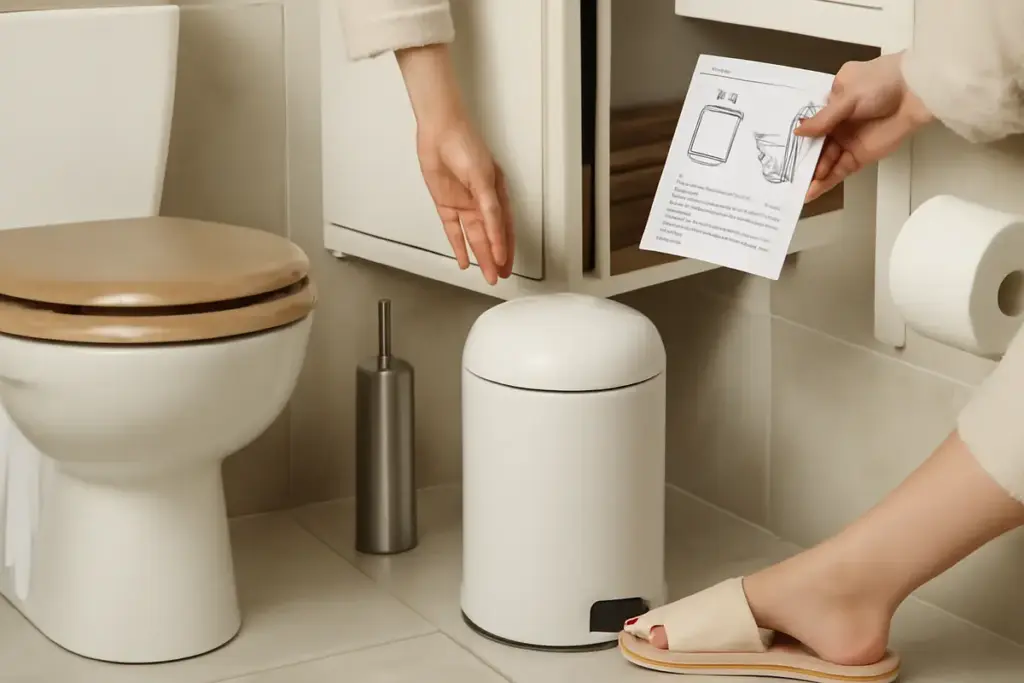 Come scegliere il portarifiuti in bagno? I dettagli che migliorano igiene e praticità senza ingombri
