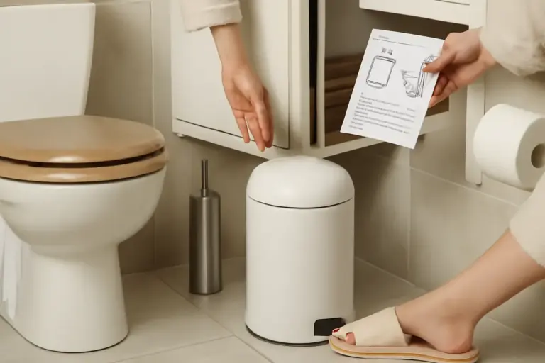 Come scegliere il portarifiuti in bagno? I dettagli che migliorano igiene e praticità senza ingombri