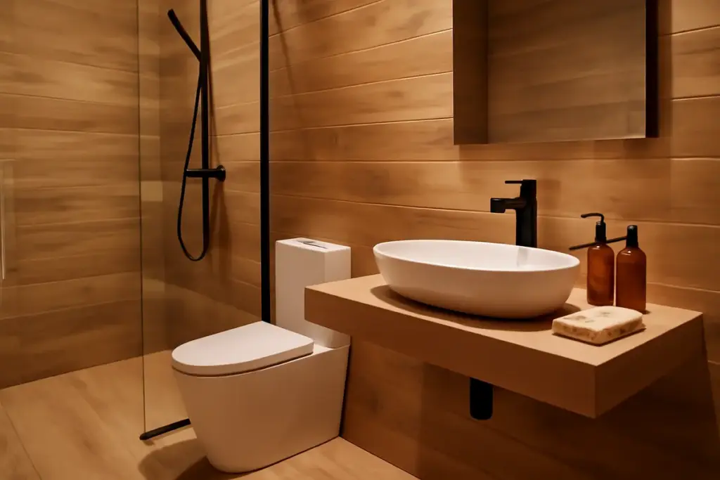 Piastrelle effetto legno per bagno moderno: come trasformano subito atmosfera e calore